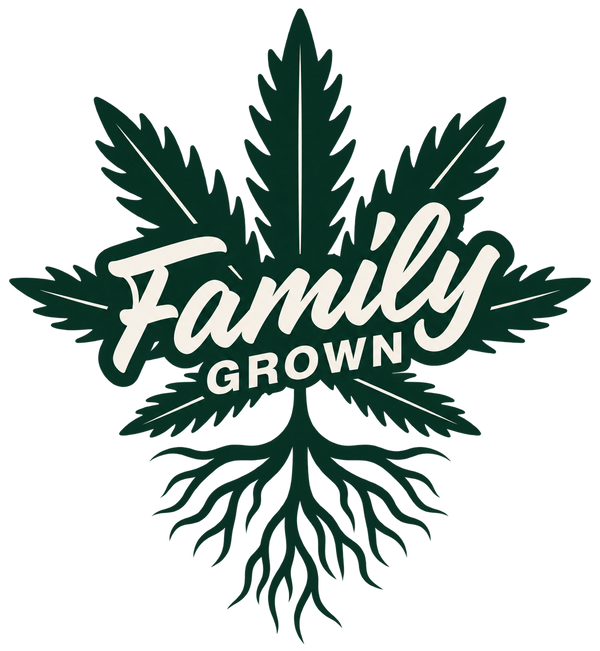 Family Grown leaf and roots logo
