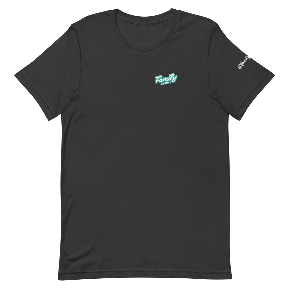 Family Grown Teal Leaf Tee - Sierra Foothills, dark grey, front view